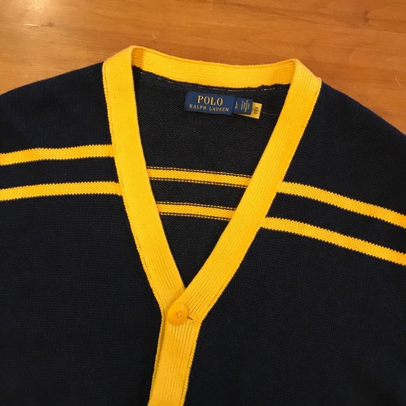 POLO RALPH LAUREN Cardigan Letterman Sweater - Picture 2 of 5